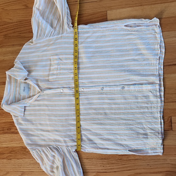 Rails Cleo Top Clementine Stripe Linen Blend Size Small - Picture 10 of 10